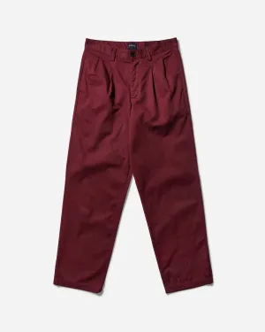 Men's Twill Double-Pleat Pants Wine