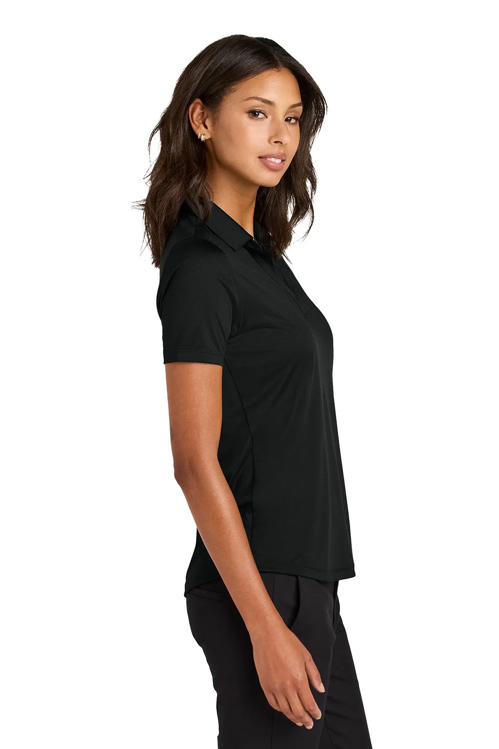 Mercer Mettle Womens Recharge Moisture Wicking Short Sleeve Polo Shirt - Deep Black