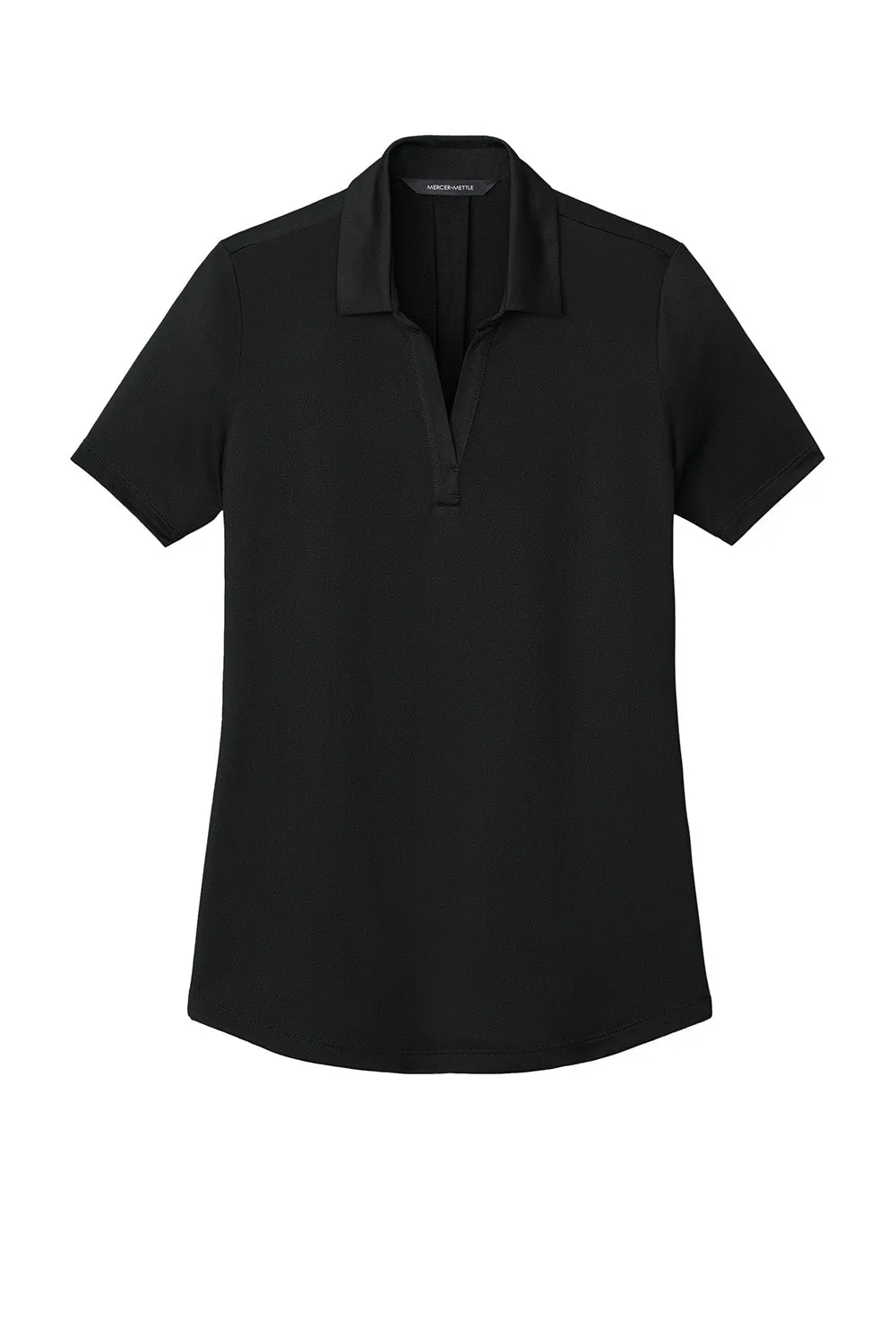 Mercer Mettle Womens Recharge Moisture Wicking Short Sleeve Polo Shirt - Deep Black