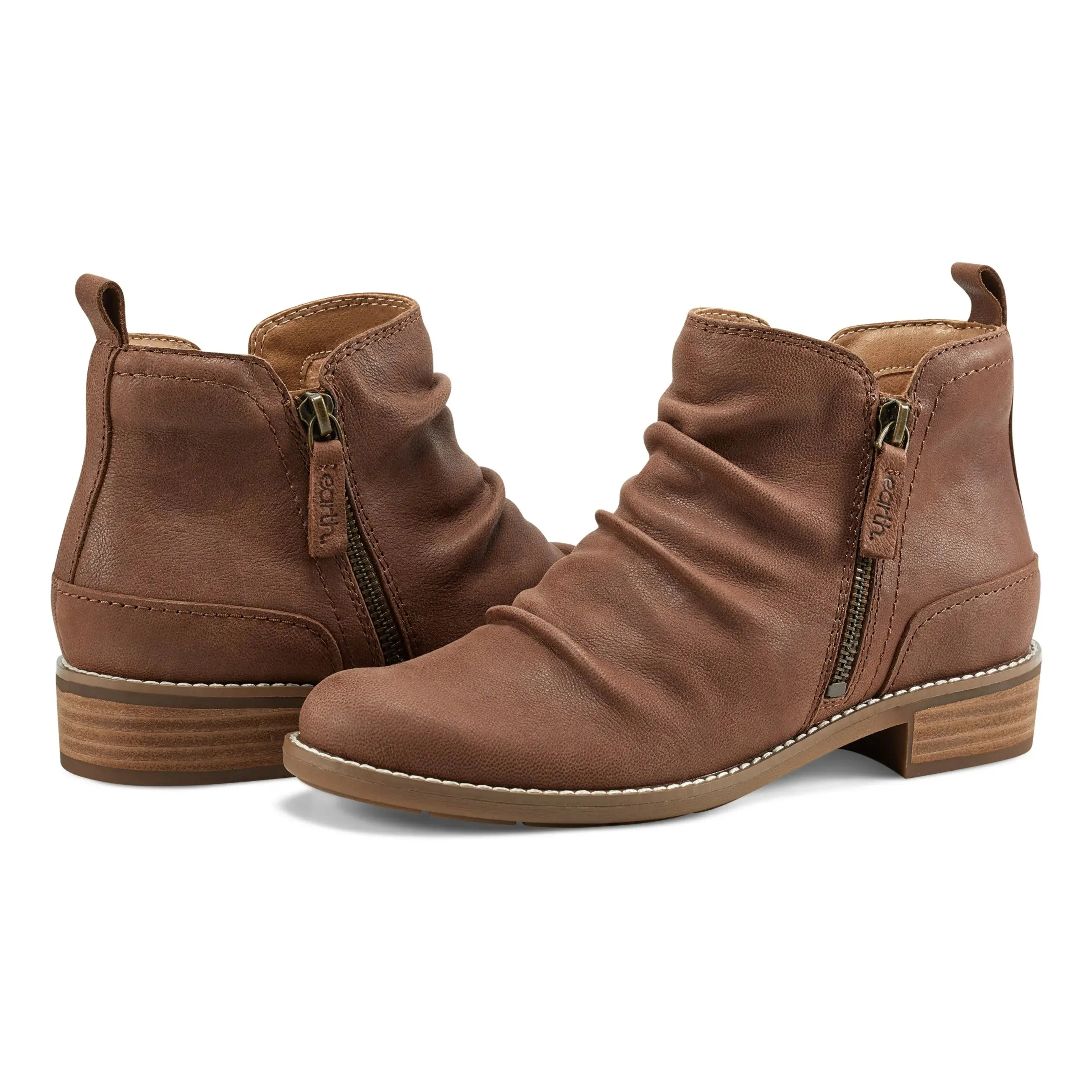 Nadya Round Toe Ruched Casual Booties