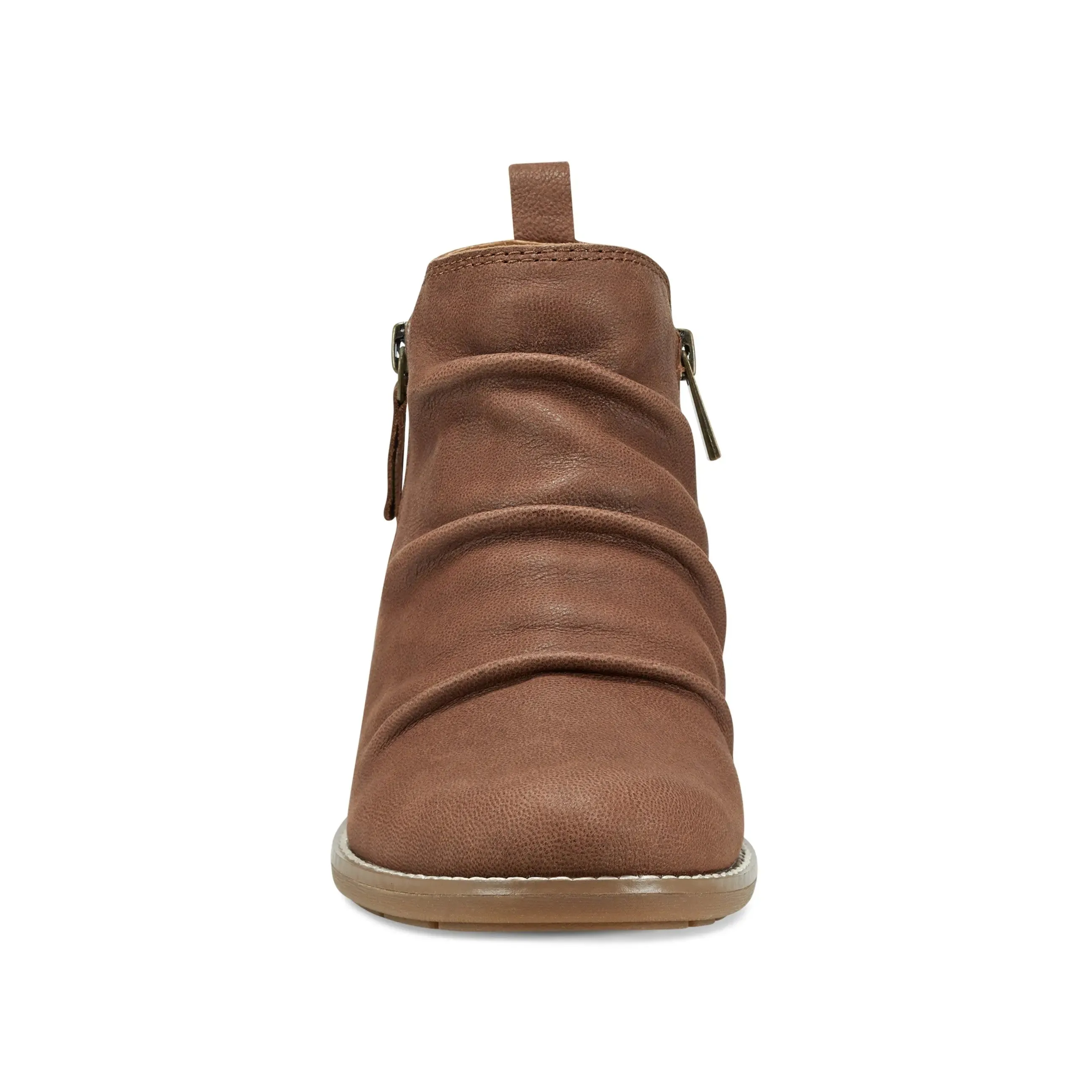 Nadya Round Toe Ruched Casual Booties
