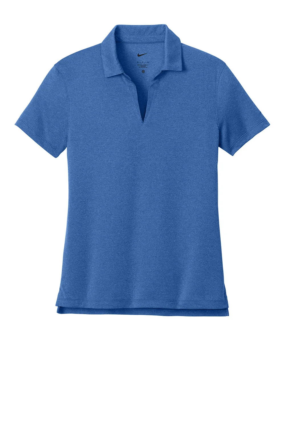 Nike Womens Dri-Fit Moisture Wicking Smooth Heather Short Sleeve Polo Shirt - Heather Game Royal Blue