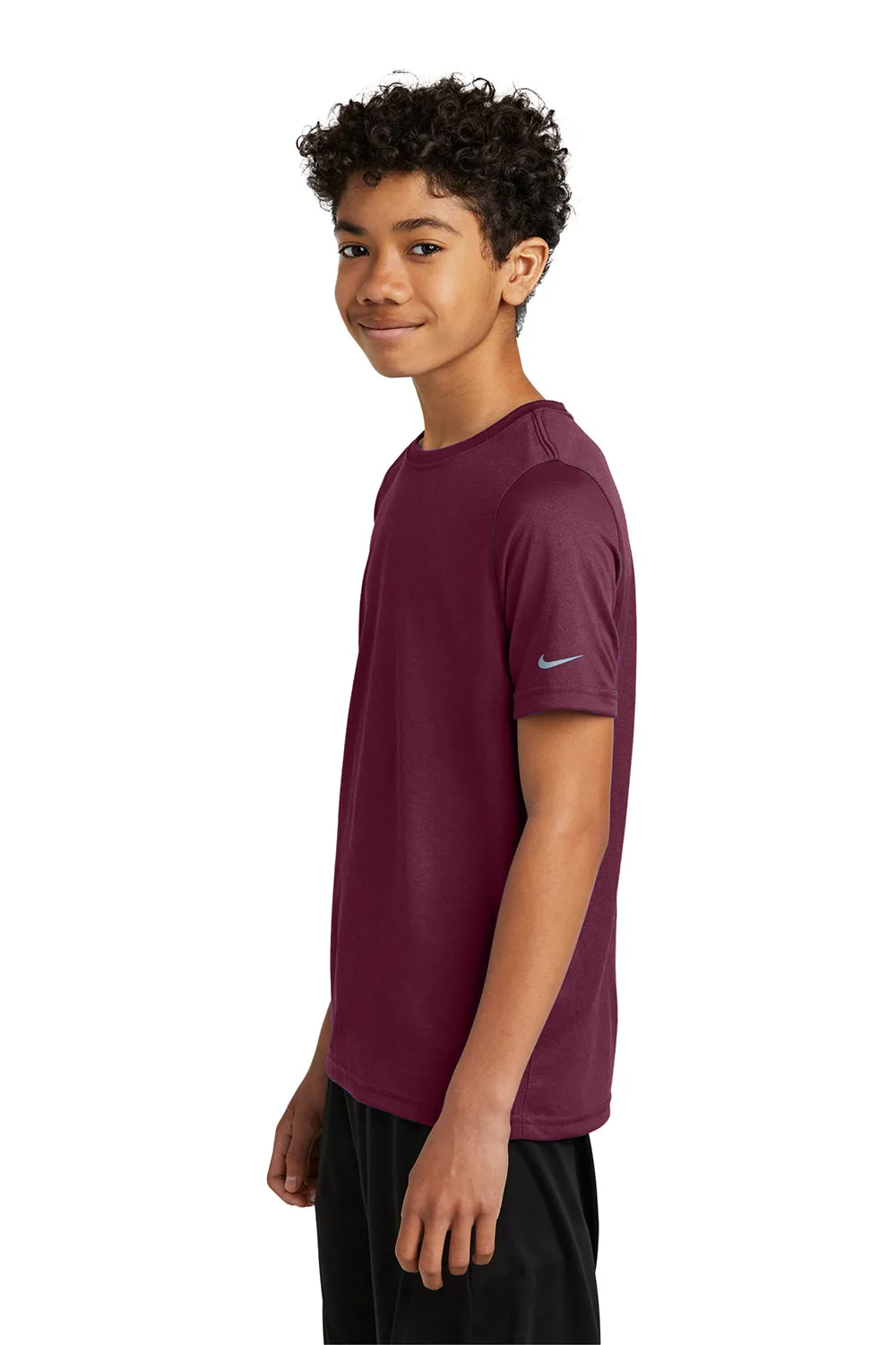 Nike Youth rLegend Dri-Fit Moisture Wicking Short Sleeve Crewneck T-Shirt - Deep Maroon