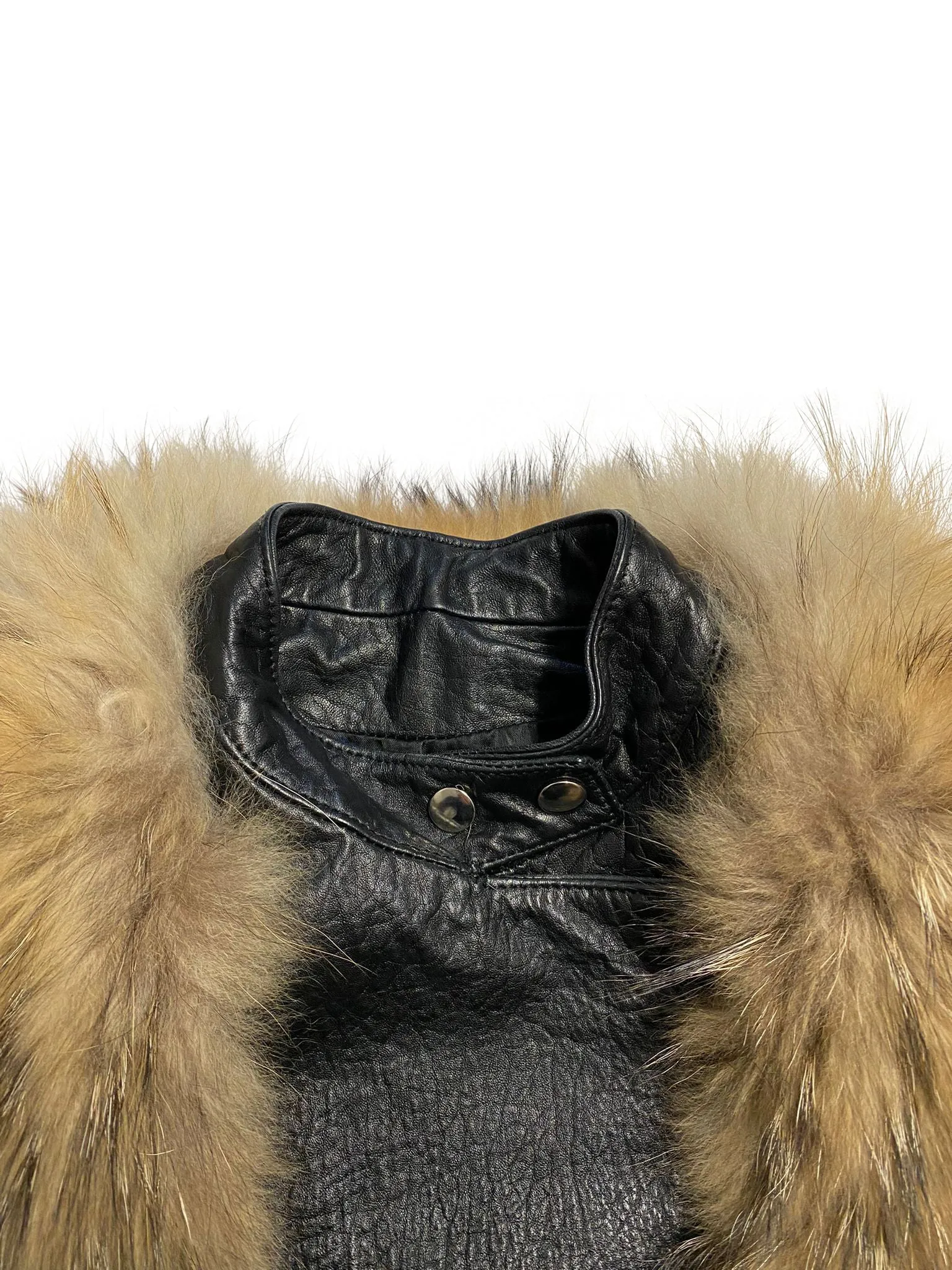 Nour Hammour Finn Racoon Jacket in Black Lambskin Leather