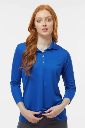 Paragon Womens Lady Palm Moisture Wicking 3/4 Sleeve Polo Shirt - Royal Blue