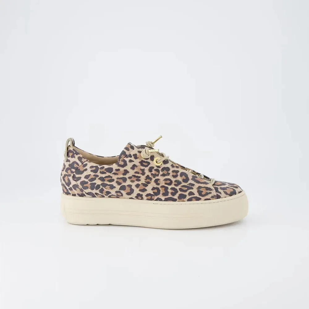 Paul Green Elastic Lace Leopard Desert Trainers