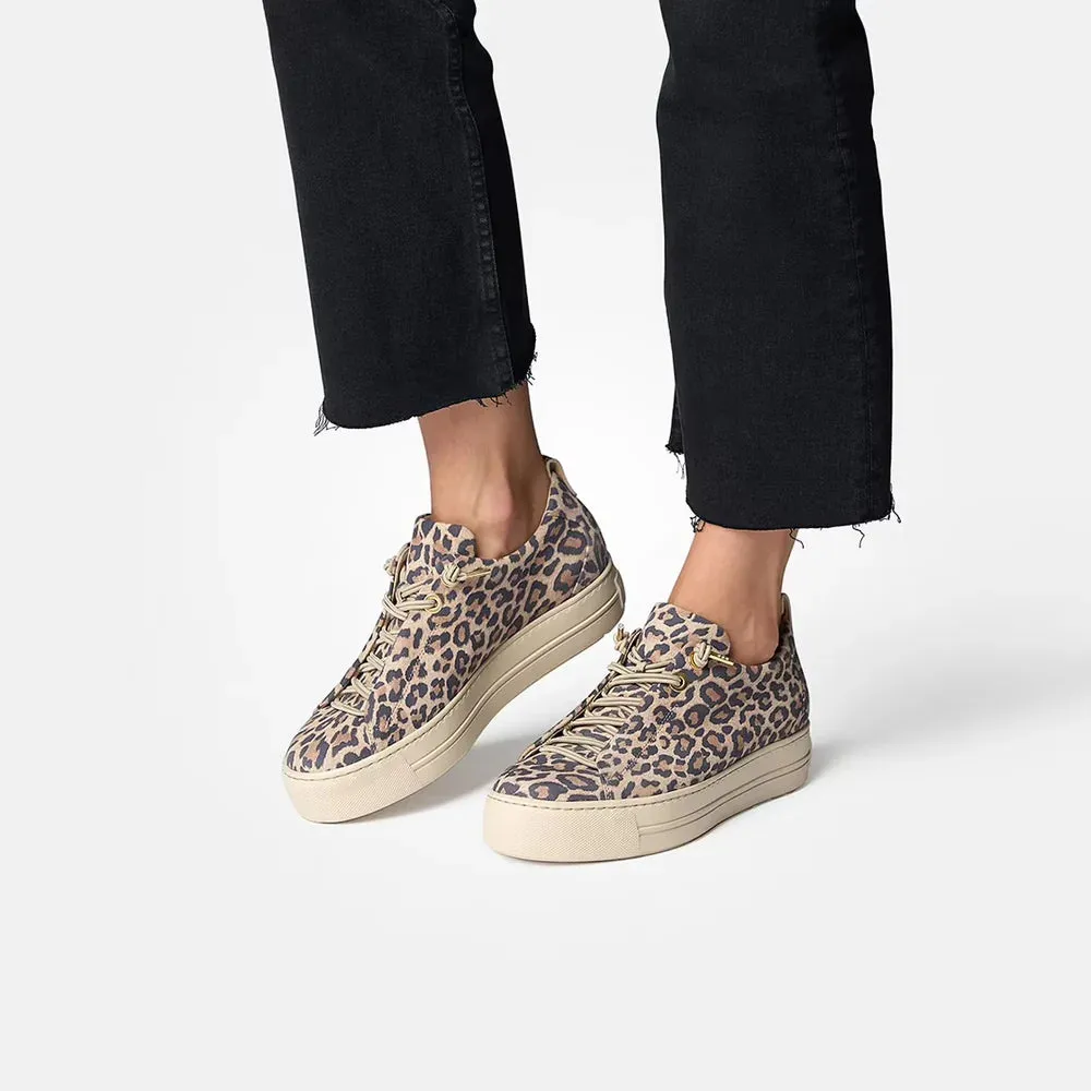 Paul Green Elastic Lace Leopard Desert Trainers