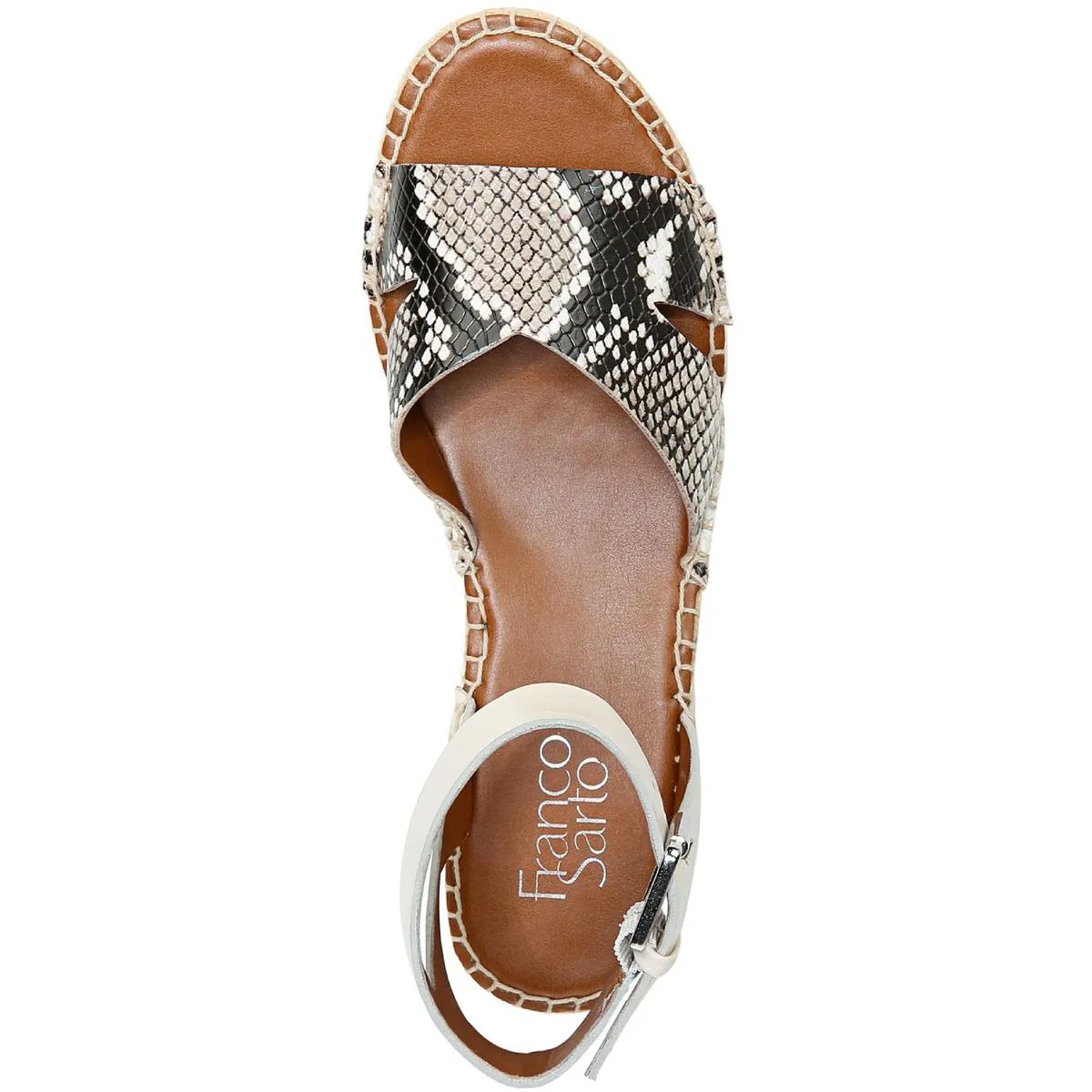 Pellia 2 Womens Leather Snake Print Wedge Sandals