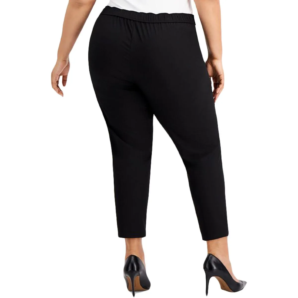 Plus Womens Belted Crop Cropped Pants