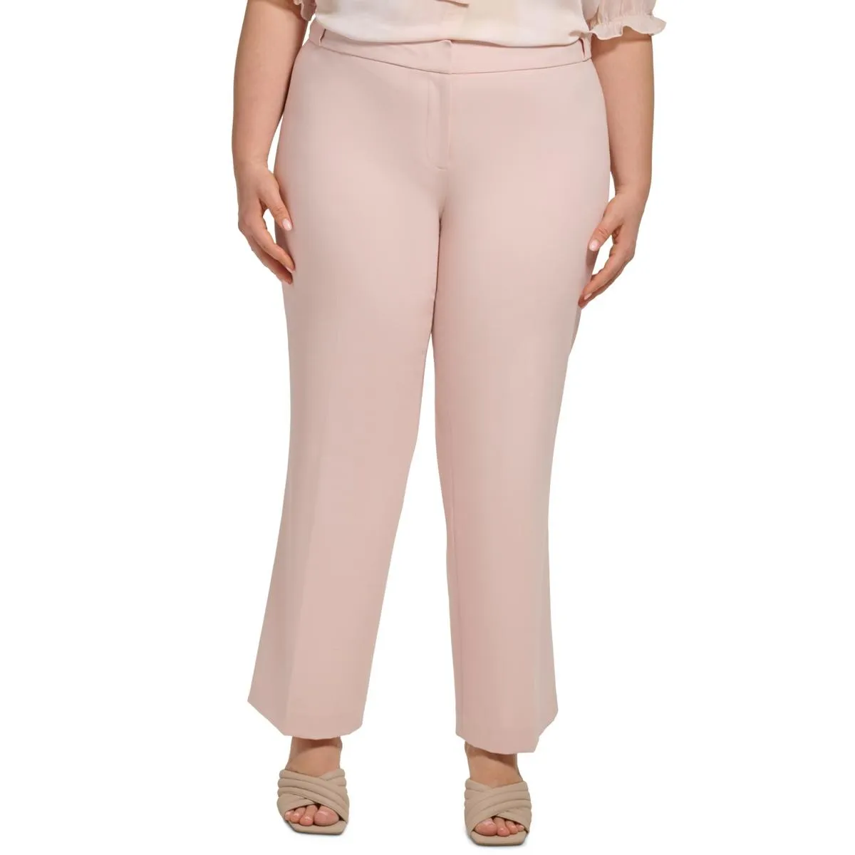 Plus Womens Crepe Ankle Pants