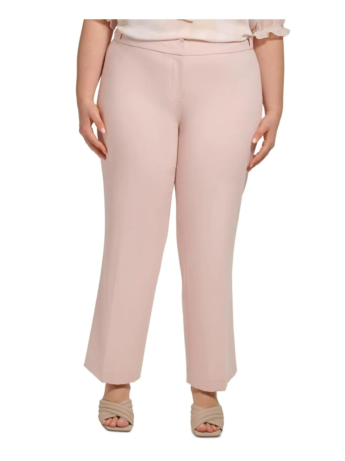 Plus Womens Crepe Ankle Pants