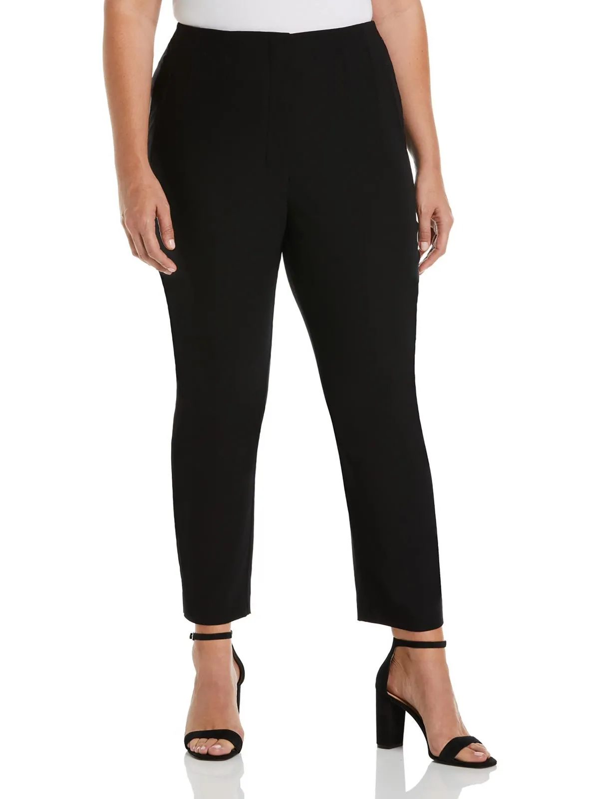 Plus Womens High Rise Ankle Straight Leg Pants