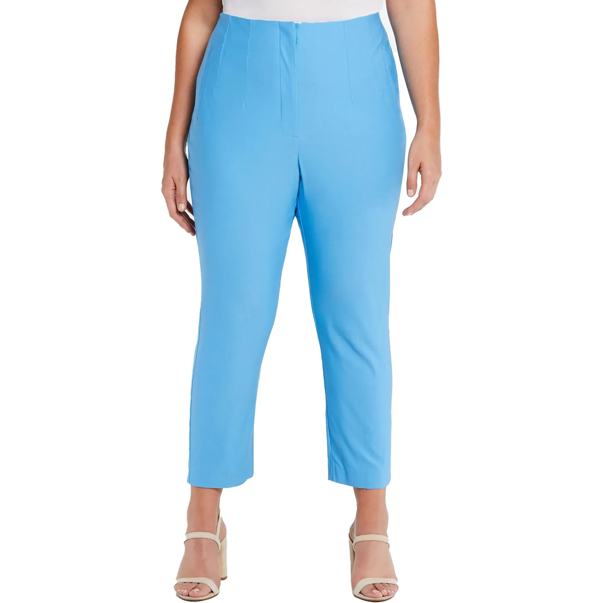 Plus Womens High Rise Ankle Straight Leg Pants