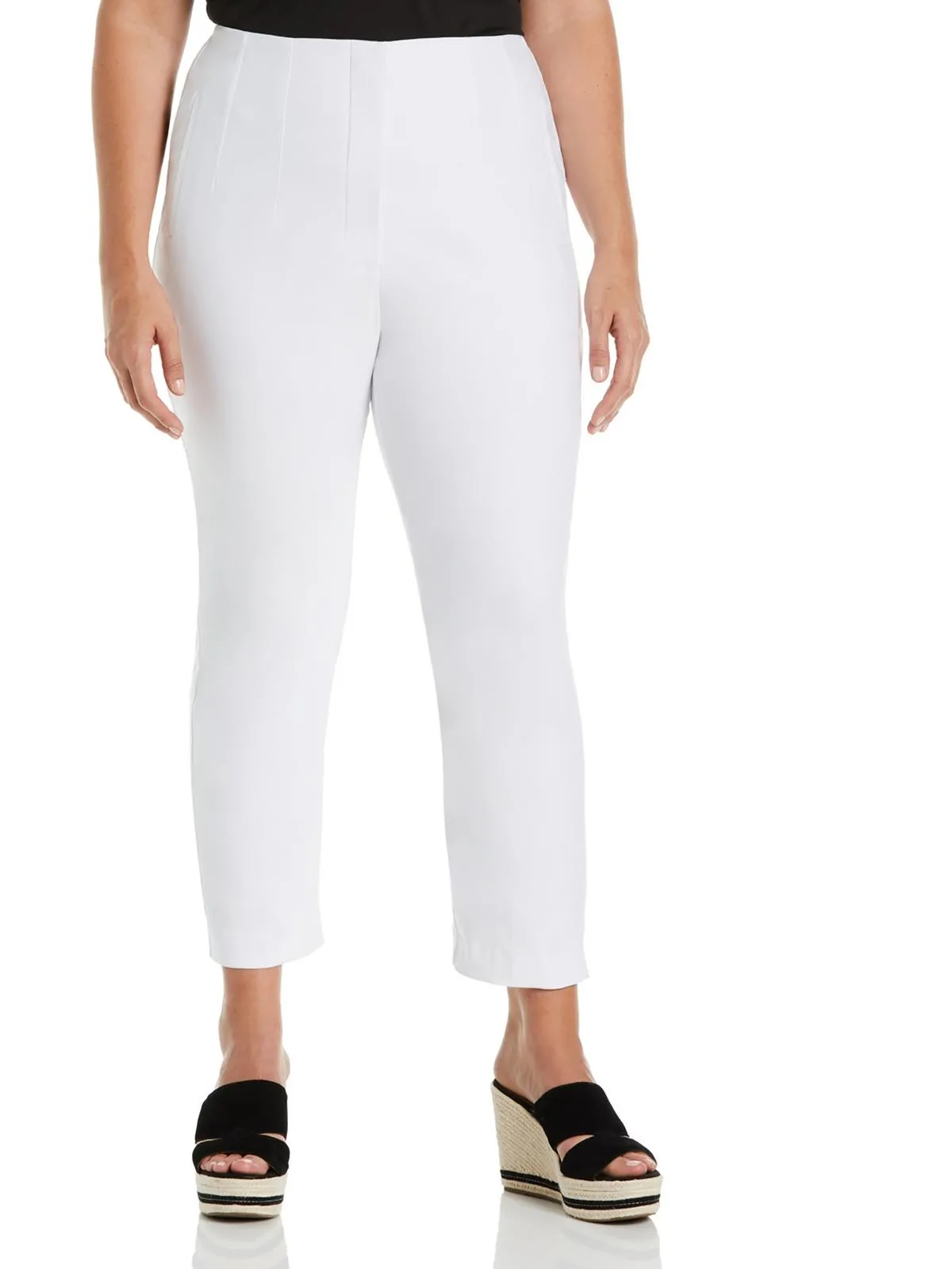 Plus Womens High Rise Ankle Straight Leg Pants