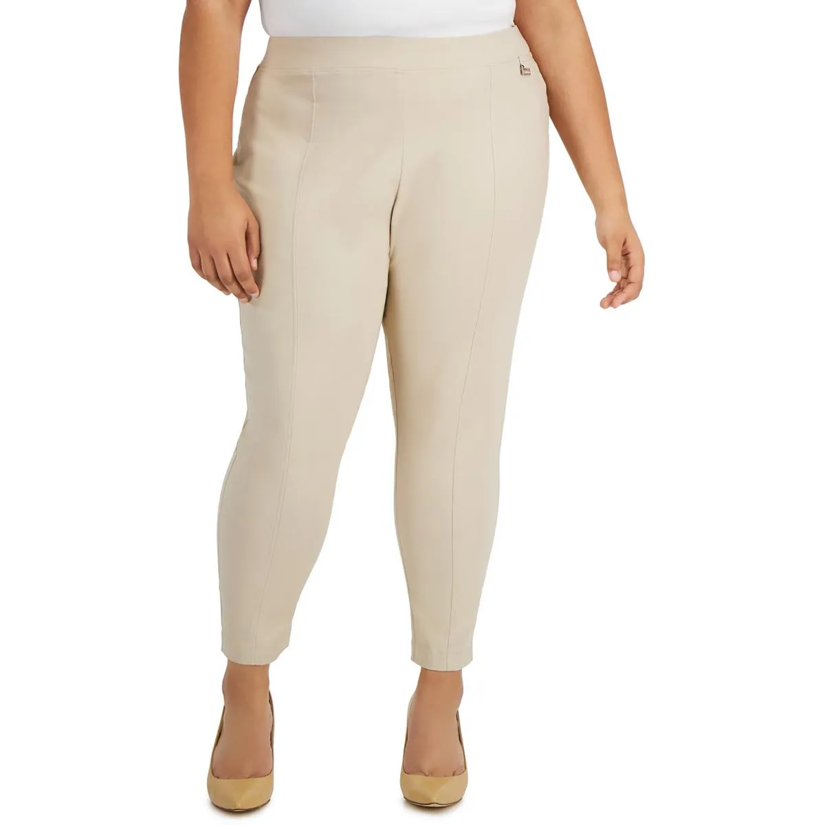 Plus Womens High Rise Logo Skinny Pants