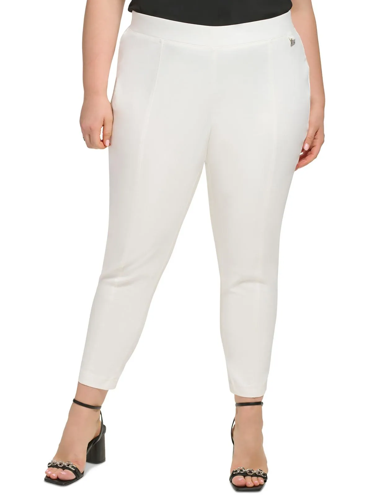 Plus Womens High Rise Logo Skinny Pants