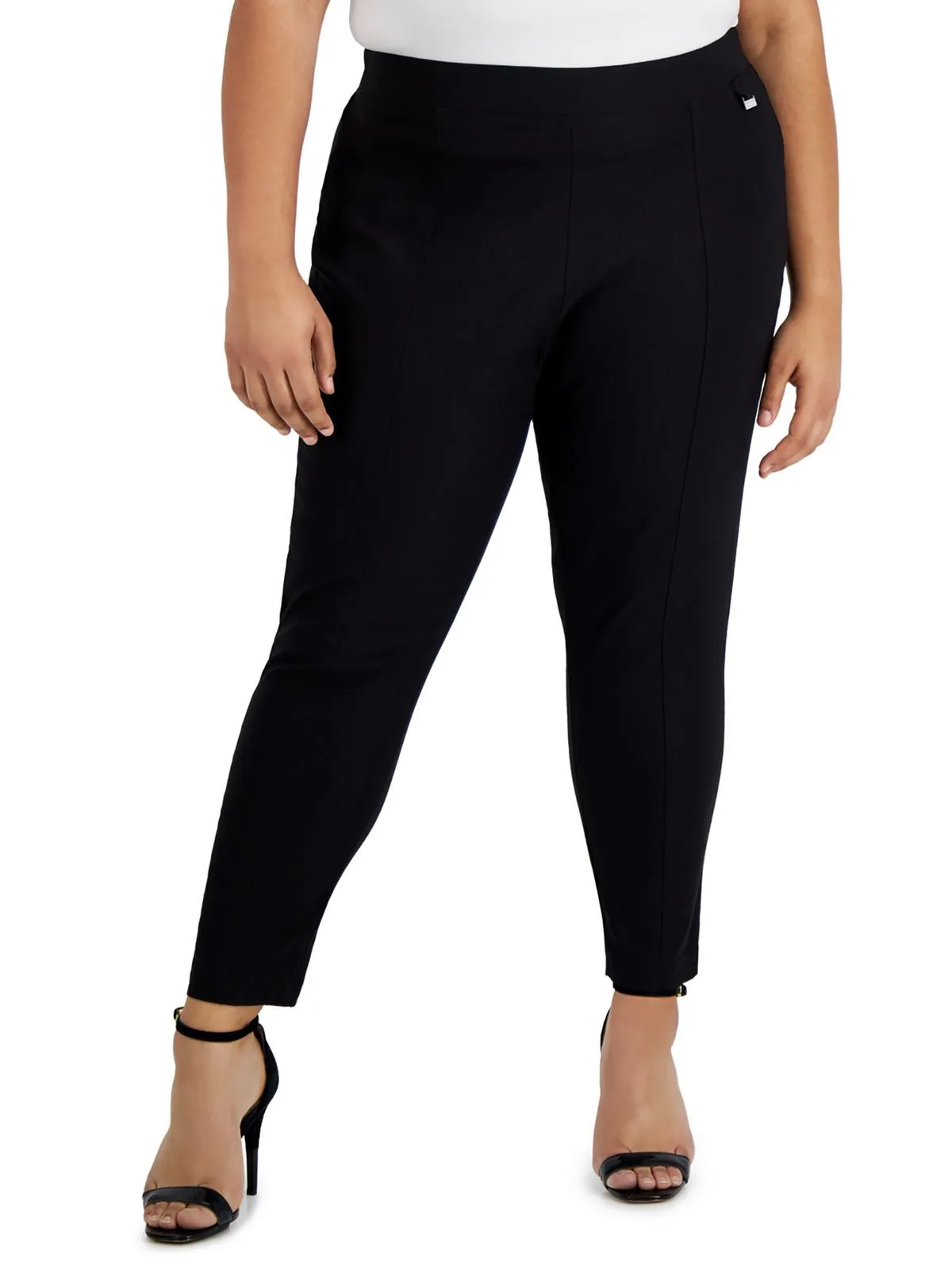 Plus Womens High Rise Logo Skinny Pants