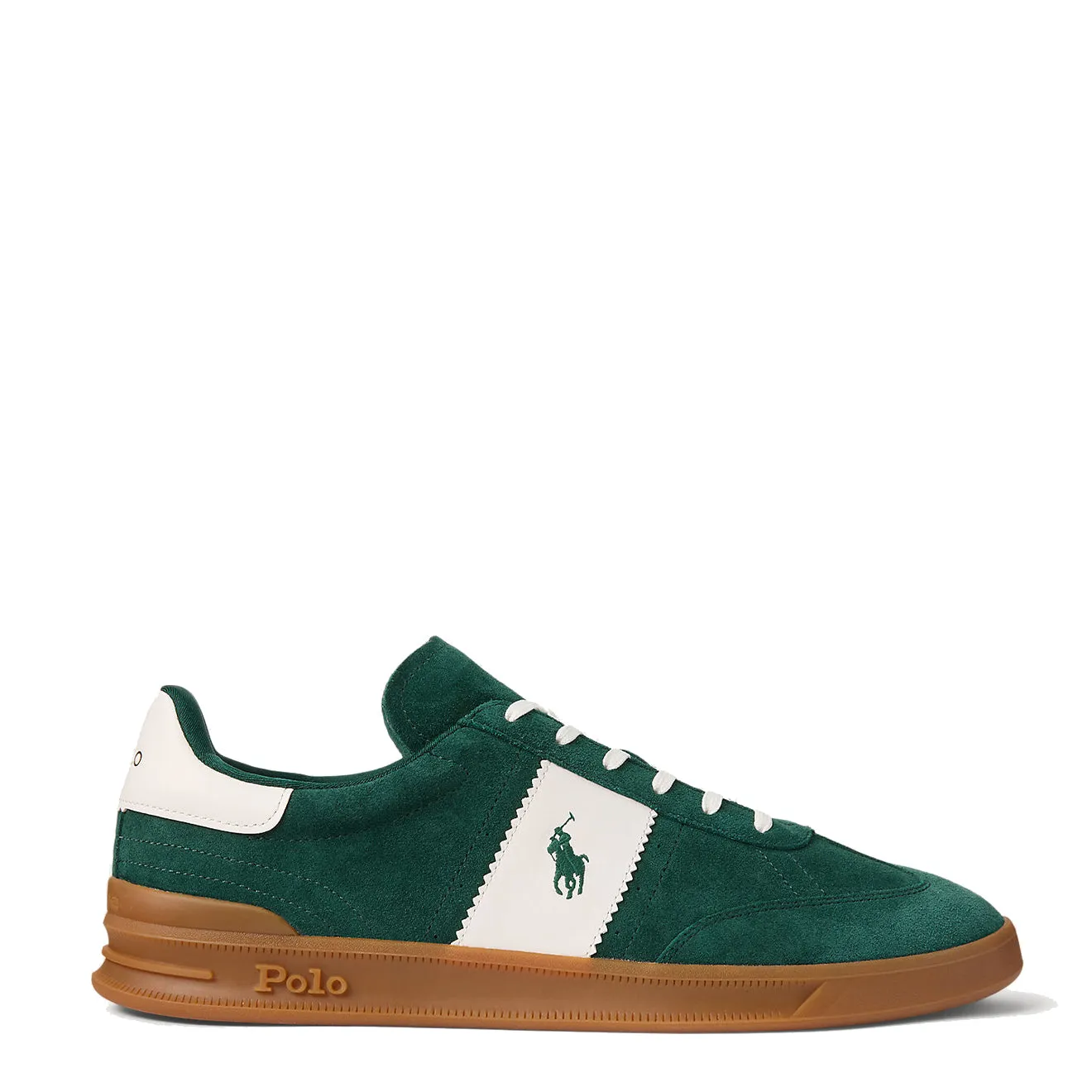 Polo Ralph Lauren Heritage Aera Suede Trainer Forest / Off White