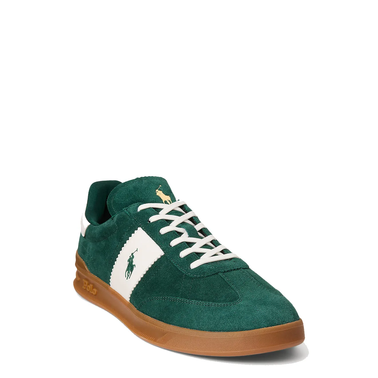 Polo Ralph Lauren Heritage Aera Suede Trainer Forest / Off White