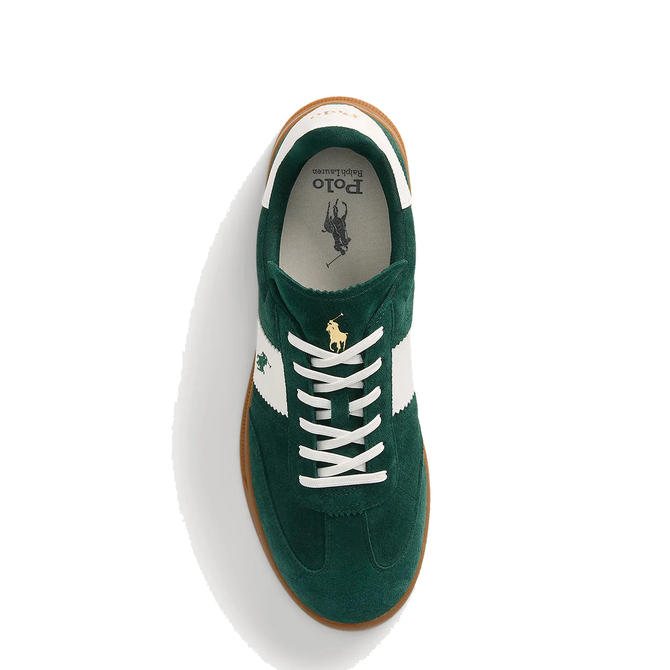 Polo Ralph Lauren Heritage Aera Suede Trainer Forest / Off White