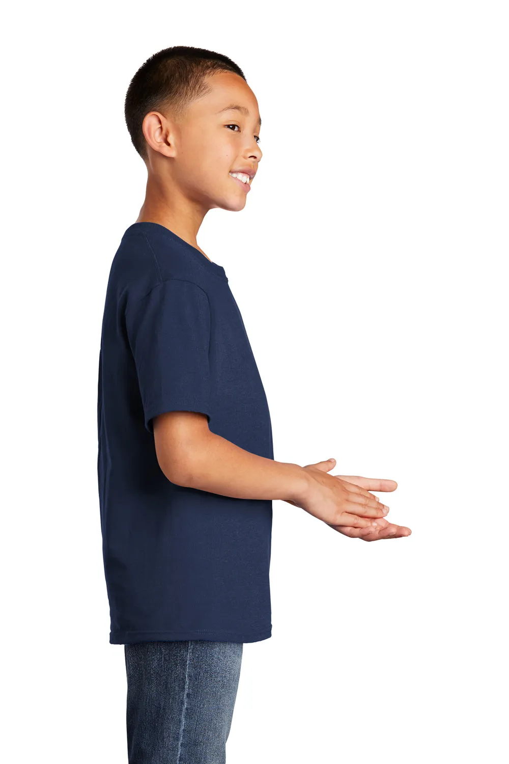 Port & Company Youth Core Short Sleeve Crewneck T-Shirt - Navy Blue