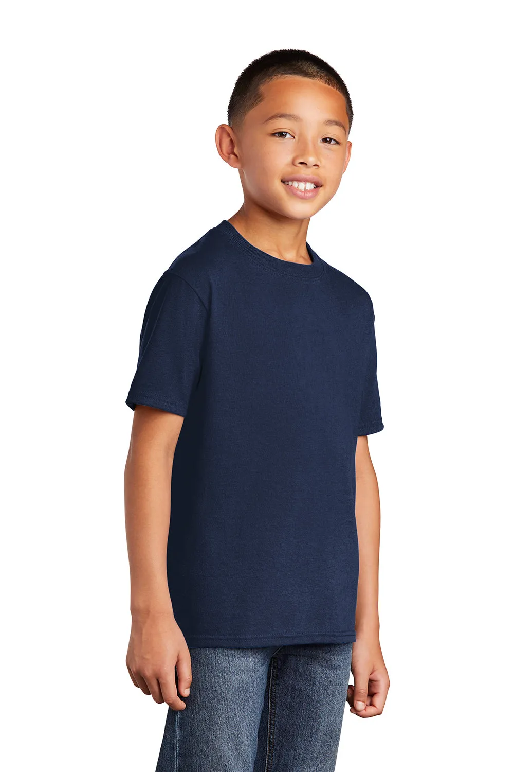 Port & Company Youth Core Short Sleeve Crewneck T-Shirt - Navy Blue