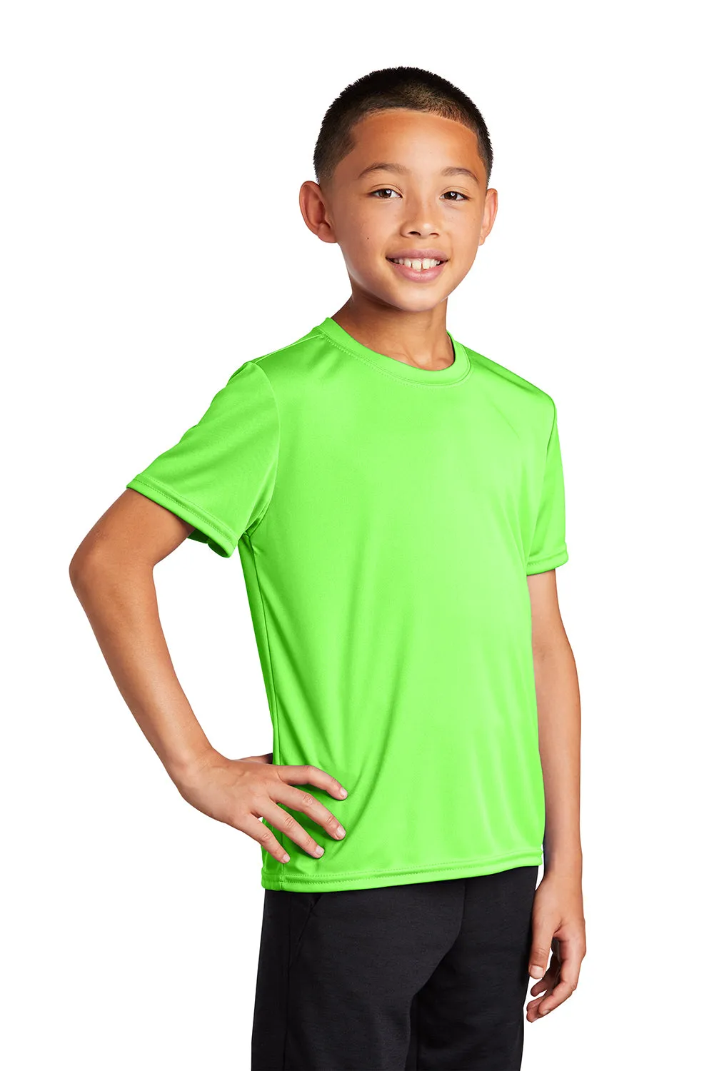Port & Company Youth Dry Zone Performance Moisture Wicking Short Sleeve Crewneck T-Shirt - Neon Green