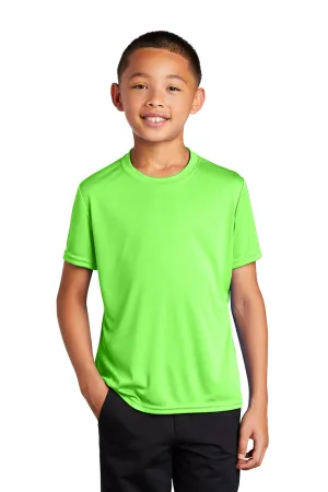 Port & Company Youth Dry Zone Performance Moisture Wicking Short Sleeve Crewneck T-Shirt - Neon Green