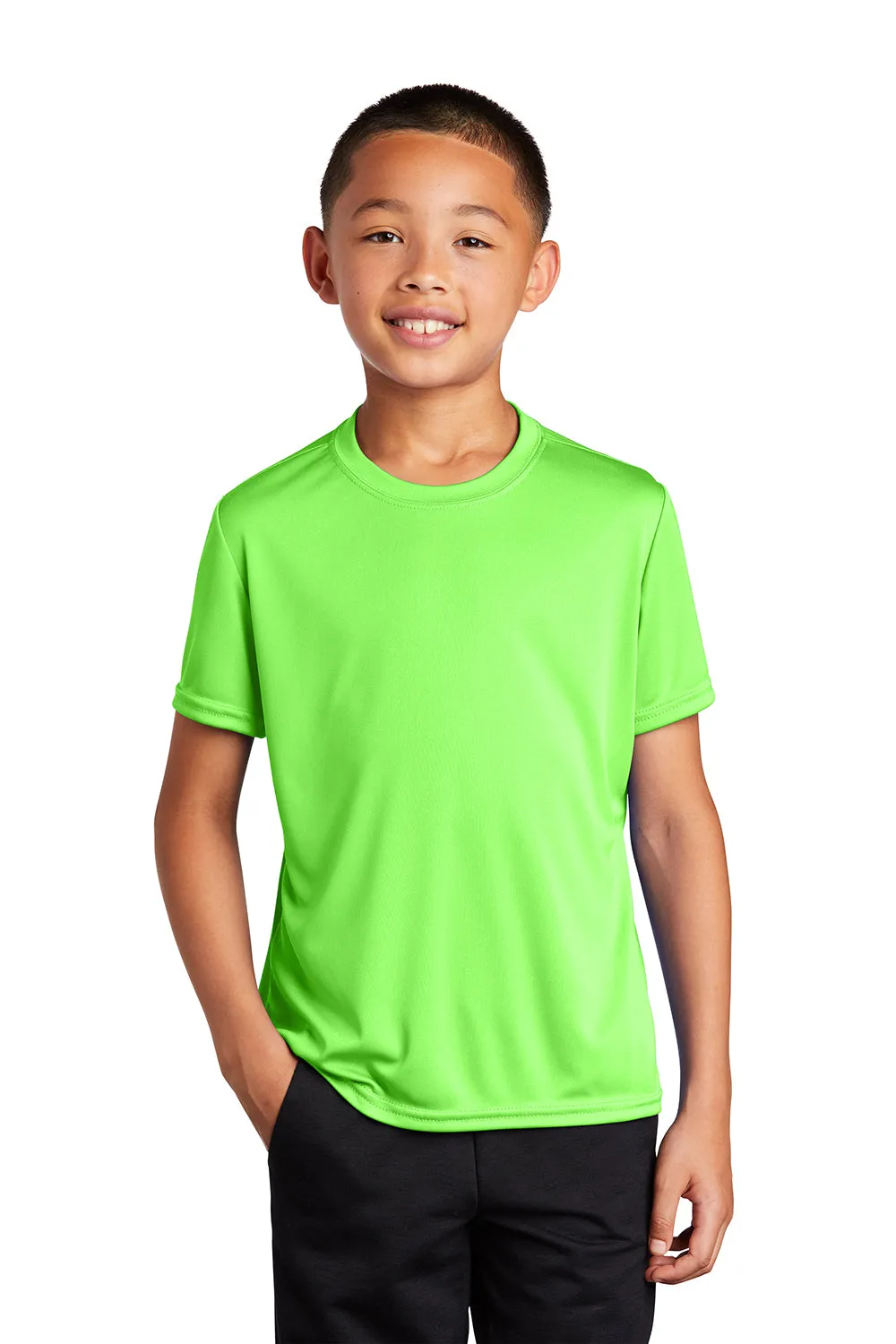 Port & Company Youth Dry Zone Performance Moisture Wicking Short Sleeve Crewneck T-Shirt - Neon Green