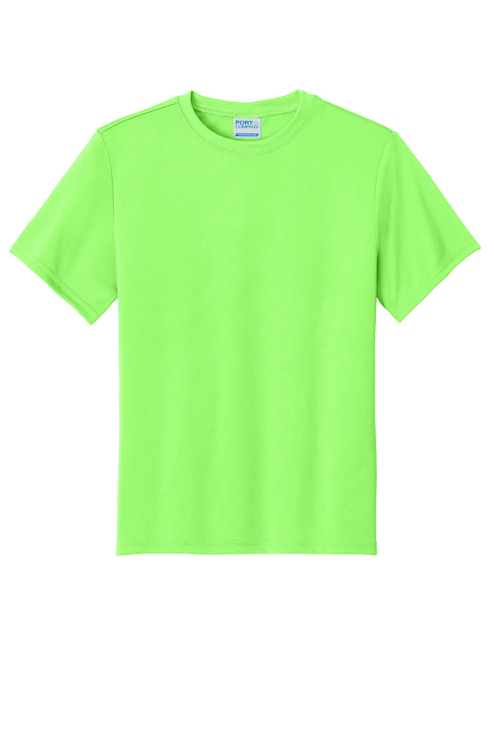 Port & Company Youth Dry Zone Performance Moisture Wicking Short Sleeve Crewneck T-Shirt - Neon Green
