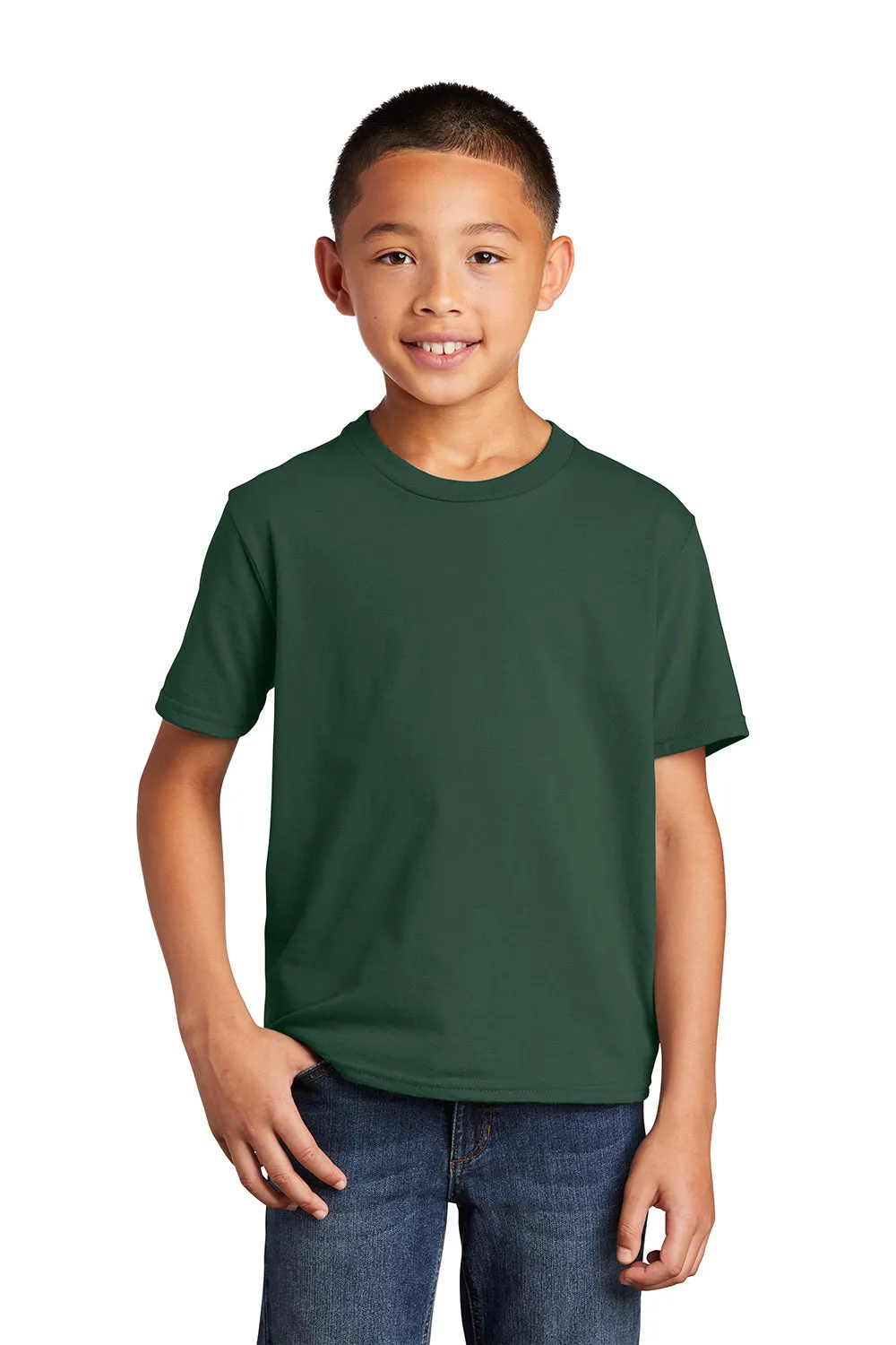 Port & Company Youth Fan Favorite Short Sleeve Crewneck T-Shirt - Forest Green