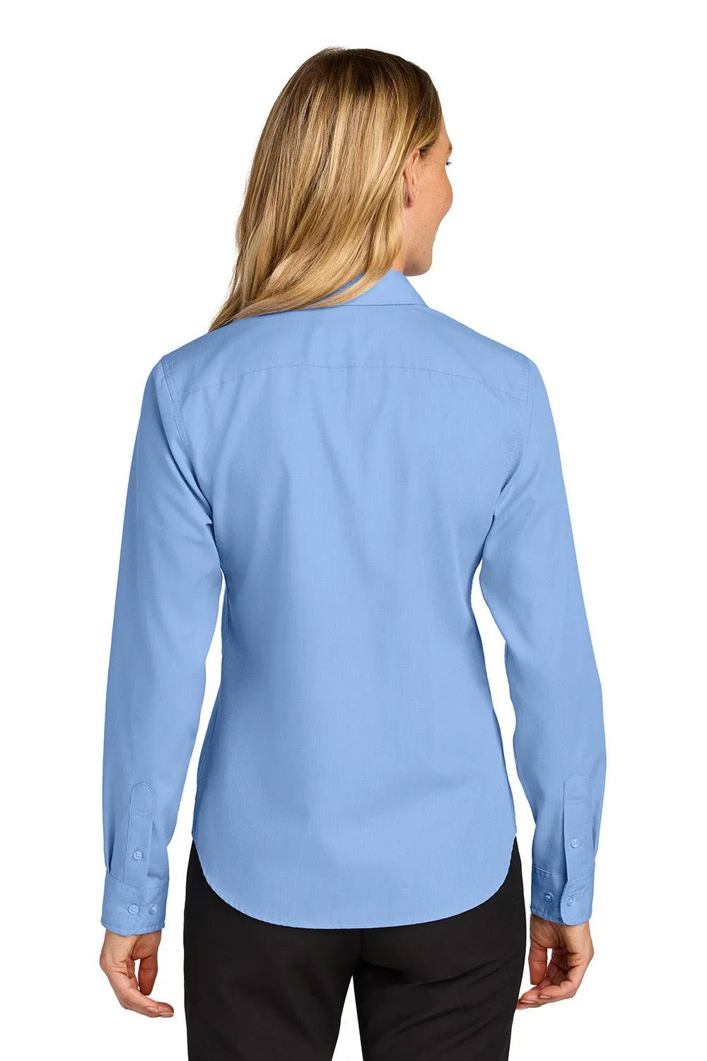 Port Authority Womens Nailhead Easy Care Long Sleeve Button Down Shirt - Swiss Blue
