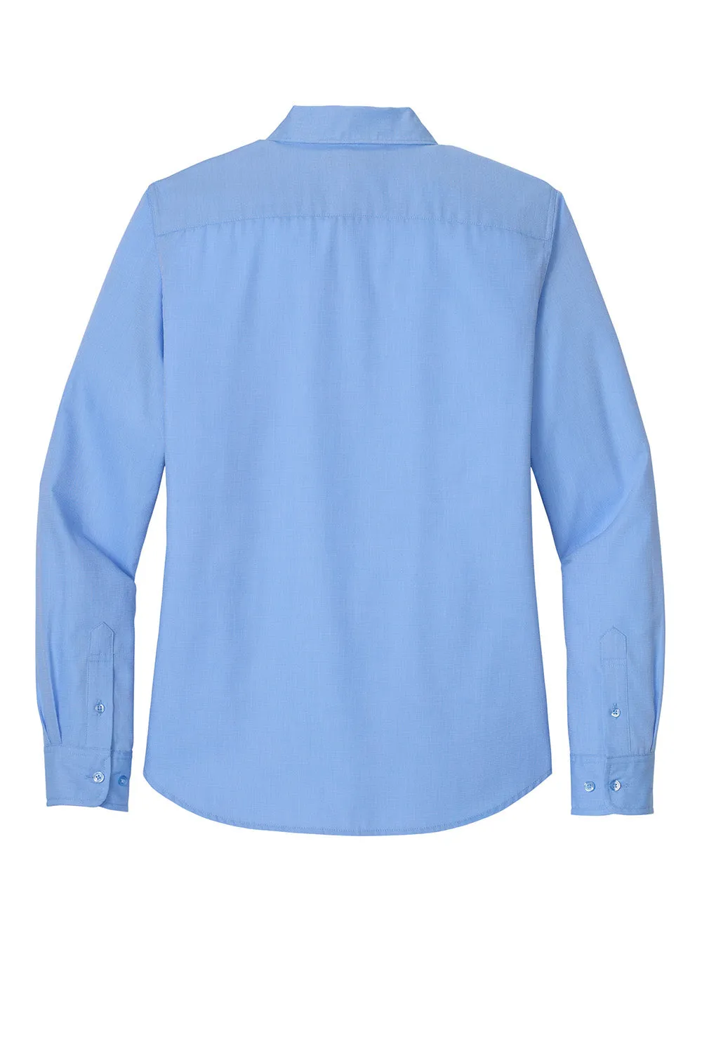 Port Authority Womens Nailhead Easy Care Long Sleeve Button Down Shirt - Swiss Blue
