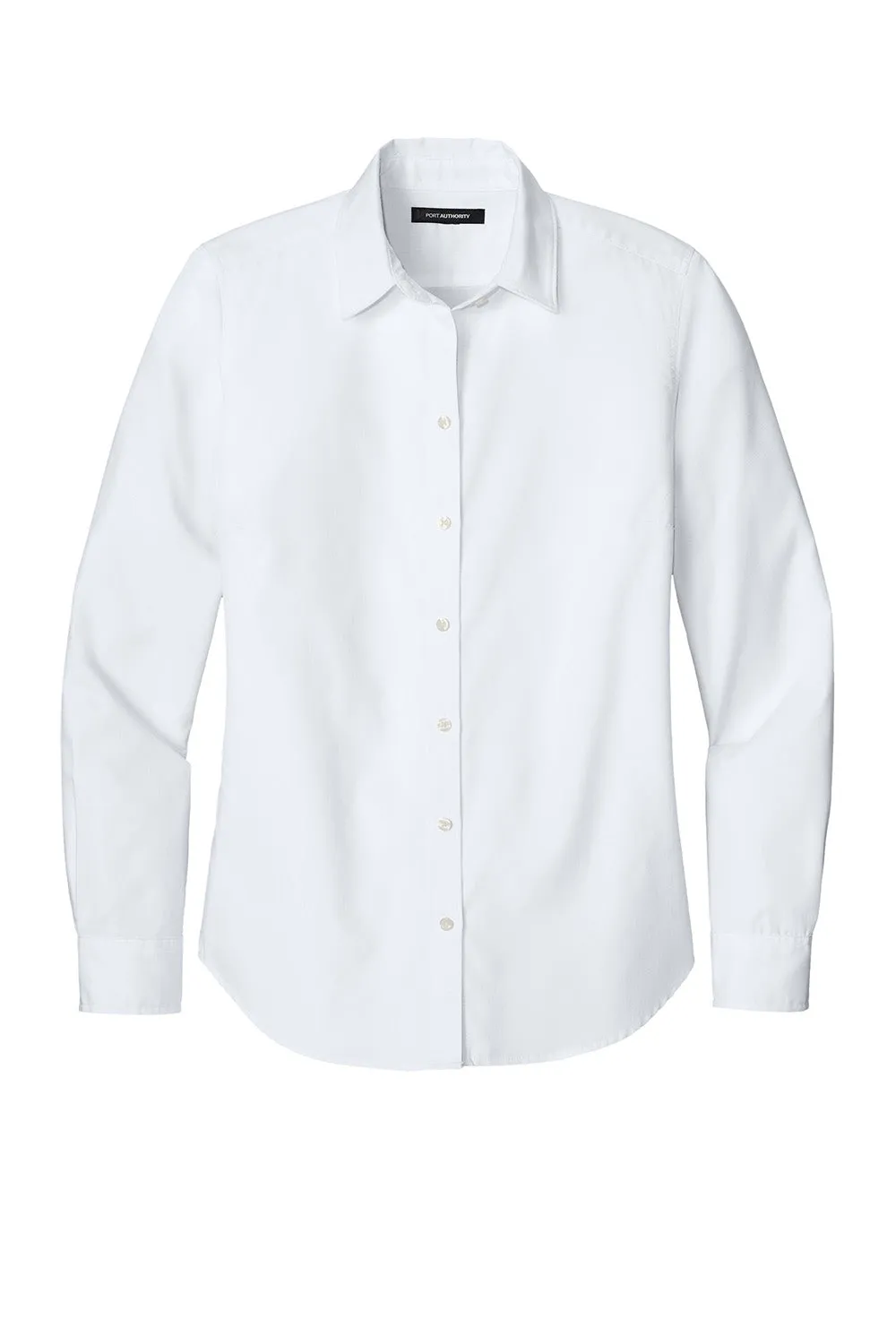 Port Authority Womens Nailhead Easy Care Long Sleeve Button Down Shirt - White