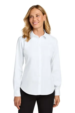 Port Authority Womens Nailhead Easy Care Long Sleeve Button Down Shirt - White