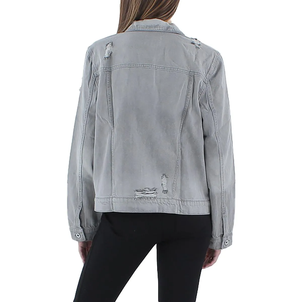 Reagan Womens Relaxed Distressed Denim Jacket