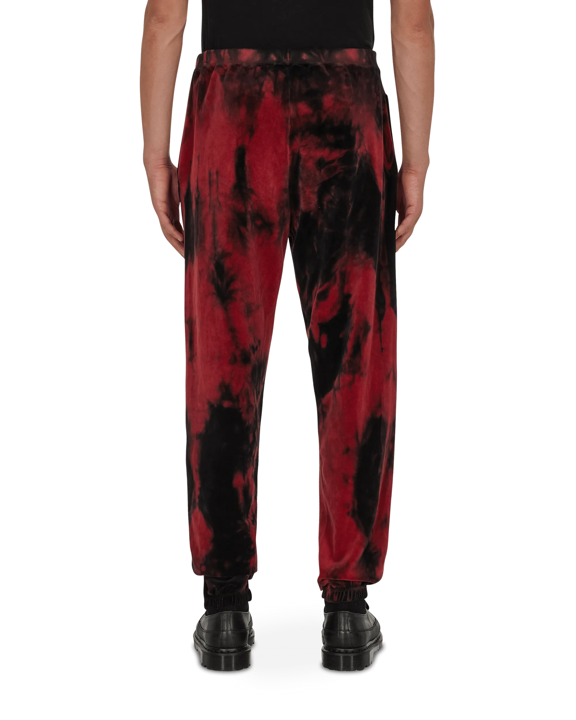 Rhinestone Velour Sweatpants Red
