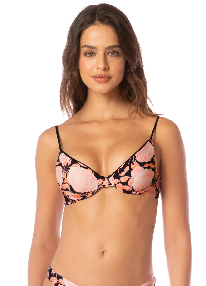 Rose Petals Dainty Underwire Bikini Top