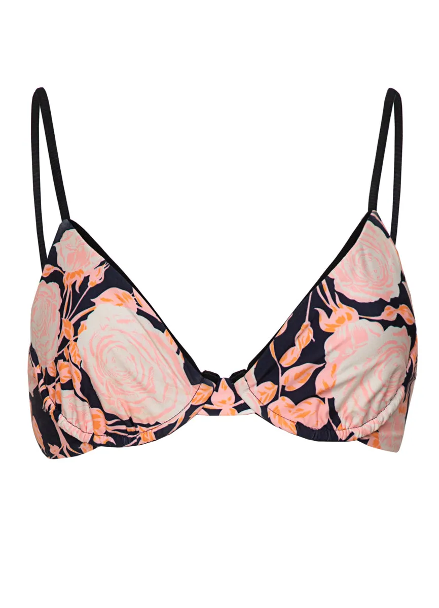 Rose Petals Dainty Underwire Bikini Top
