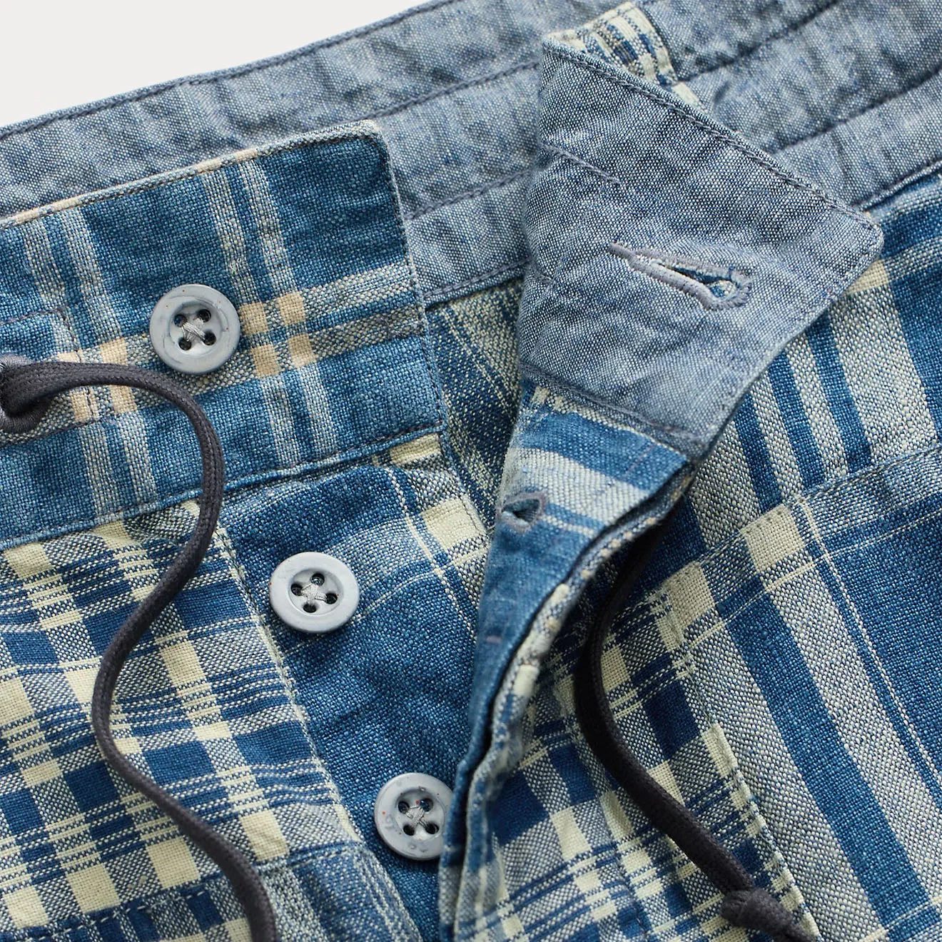 RRL By Ralph Lauren Stratford Flat Front Indigo / Creme Multi