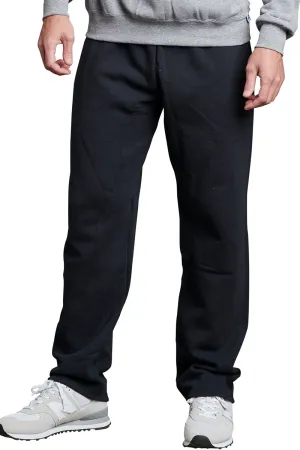 Russell Athletic Mens Dri Power Moisture Wicking Open Bottom Sweatpants w/ Pockets - Black