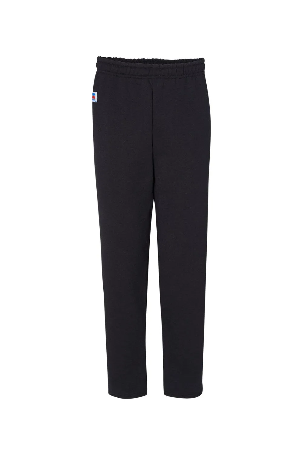 Russell Athletic Mens Dri Power Moisture Wicking Open Bottom Sweatpants w/ Pockets - Black