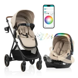 Shyft Intuiti  Travel System featuring Revolve180 LiteMax NXT with SensorySoothe Green and Gentle