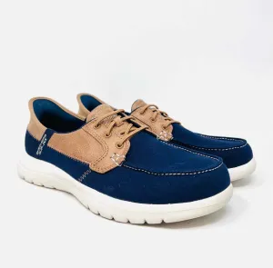 Skechers Size 9 Navy/Brown Slip-on Shoes Sneakers