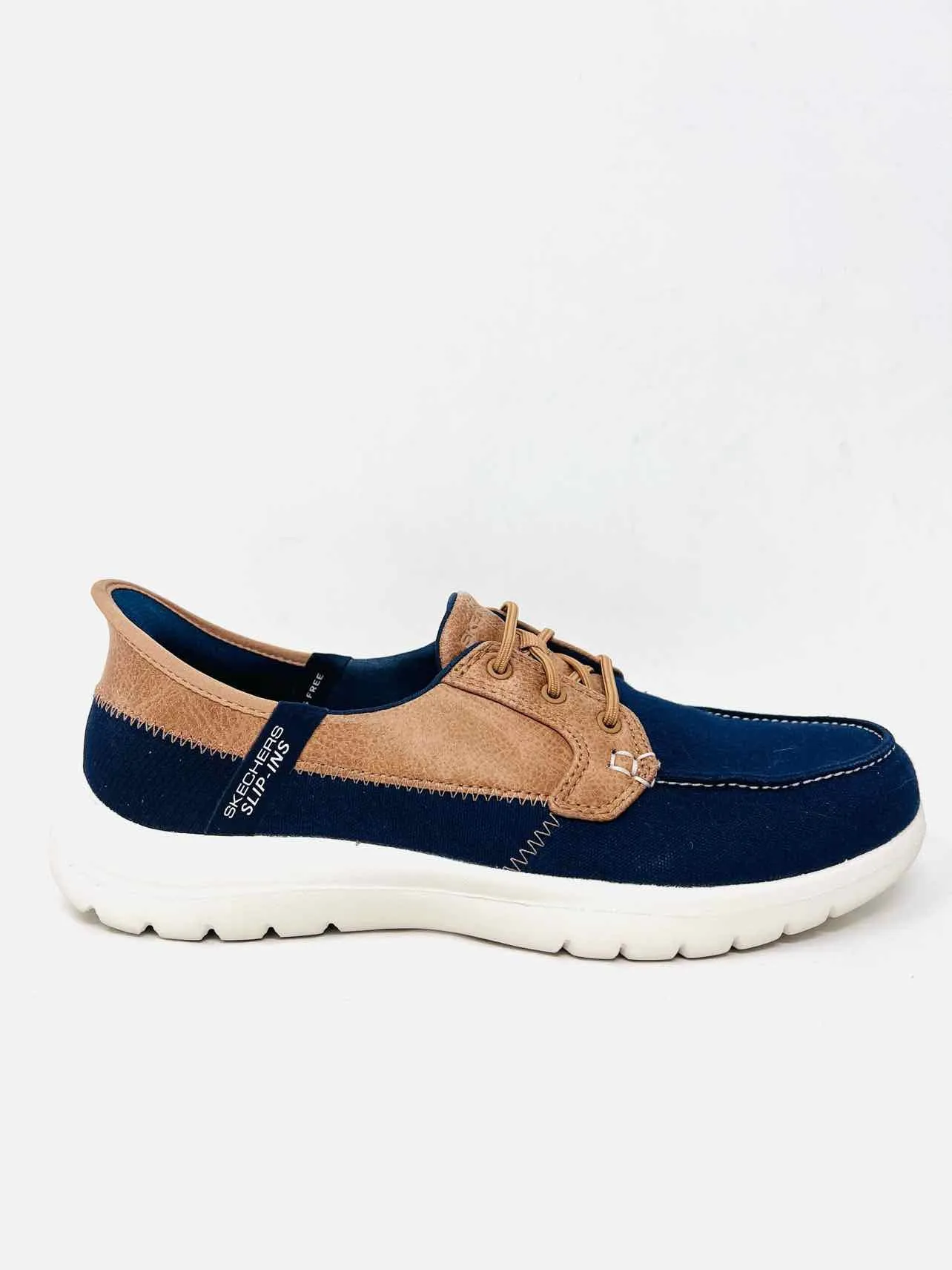 Skechers Size 9 Navy/Brown Slip-on Shoes Sneakers