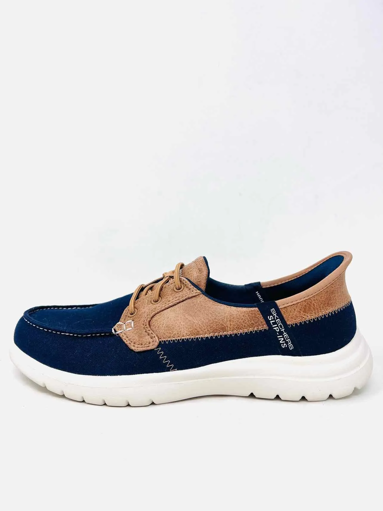 Skechers Size 9 Navy/Brown Slip-on Shoes Sneakers