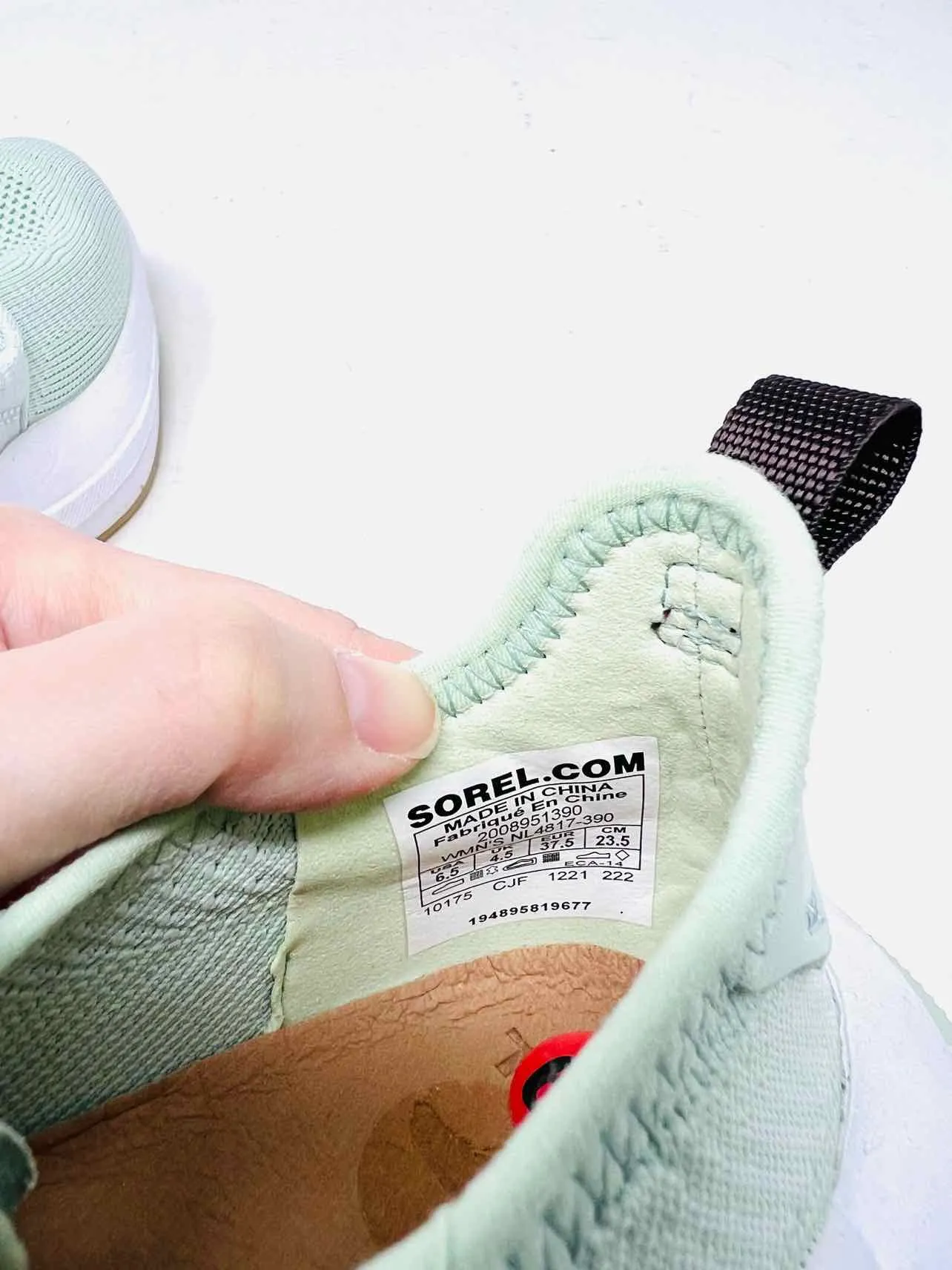 Sorel Size 6.5 Sage/White Lace-Up Mesh Shoes Sneakers