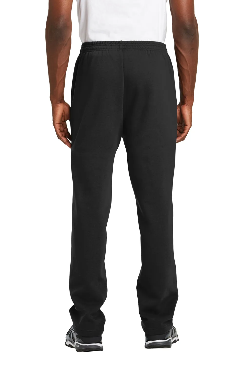 Sport-Tek Mens Open Bottom Sweatpants w/ Pockets - Black