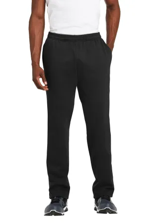 Sport-Tek Mens Open Bottom Sweatpants w/ Pockets - Black