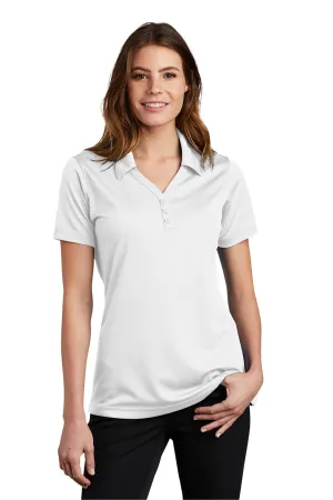 Sport-Tek Womens Micro-Mesh Moisture Wicking Short Sleeve Polo Shirt - White